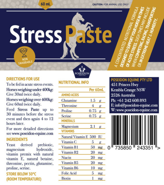 Poseidon Equine Stress Paste 60ml